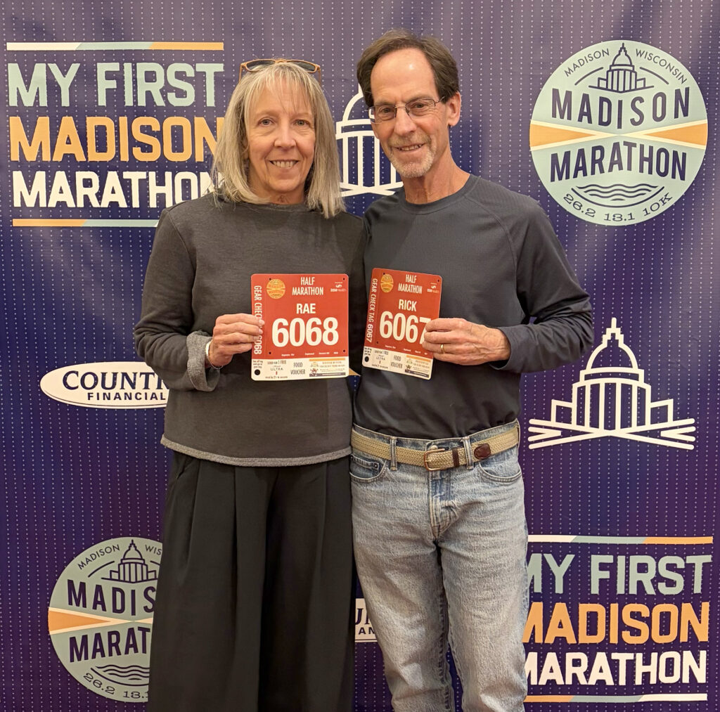 Rae and Rick at the Madison Marathon